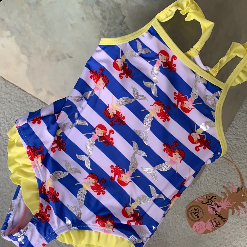Sweet Pineapple One Piece UVF 50+ 💛💙🧜‍♀️